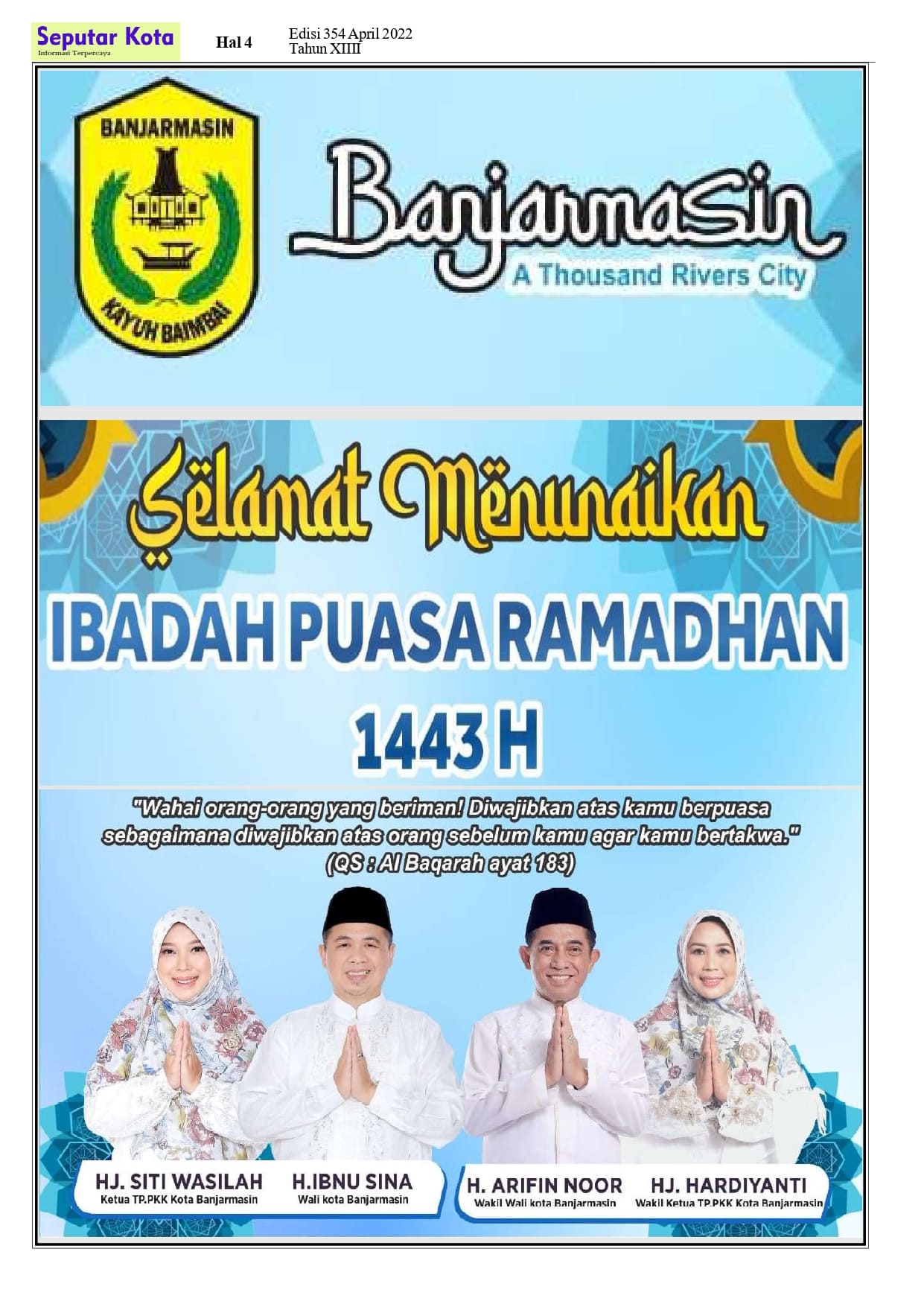 Seputar Kota  April 2022 Hal 4 Bln ke 1