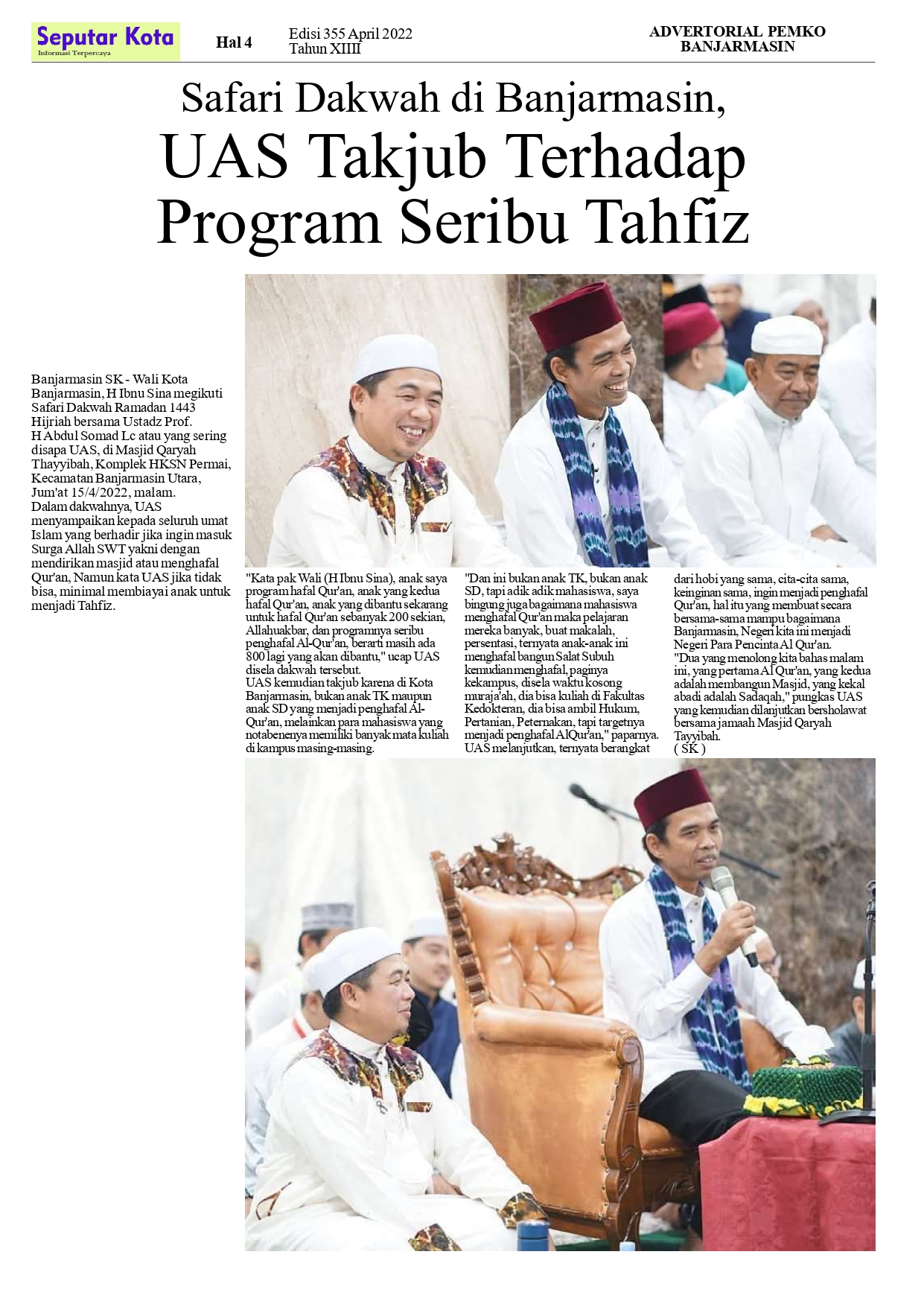 Seputar Kota  April 2022 Hal 4 Bln ke 2