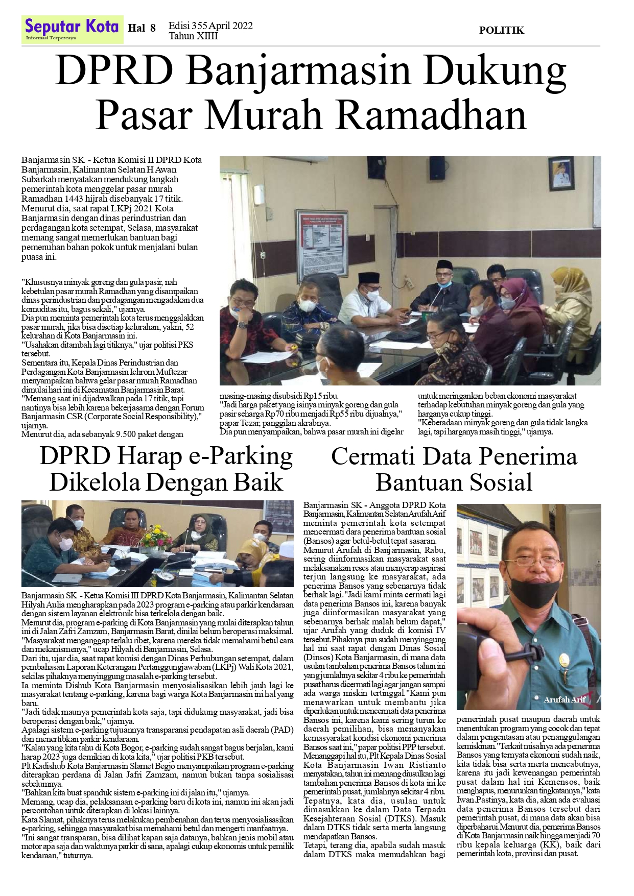 Seputar Kota  April 2022 Hal 8 Bln ke 2