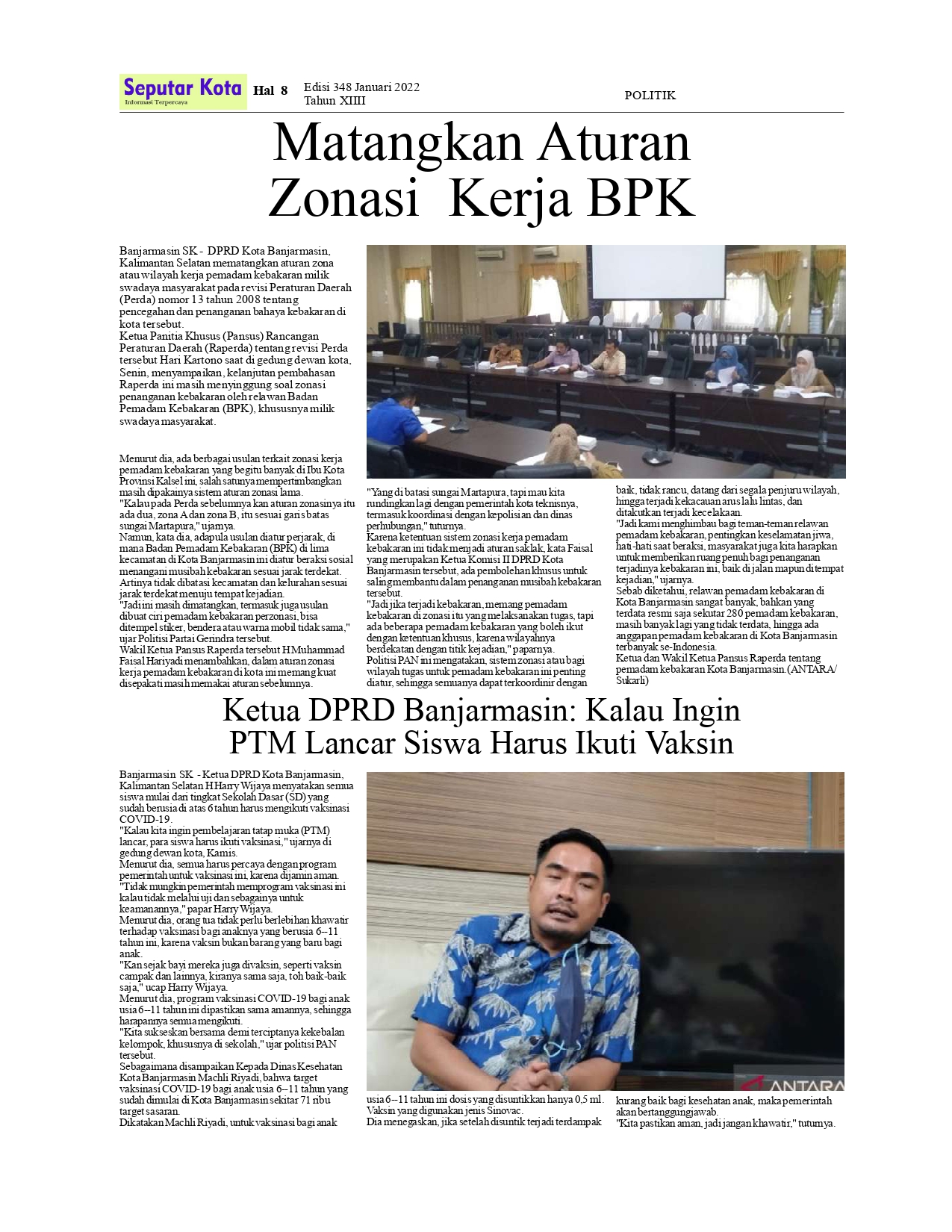 SEPUTAR KOTA DEWAN JANUARI 2022
