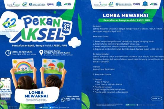 Bank Kalsel Gelar Lomba Mewarnai Semarak Pekan Aksel 2026