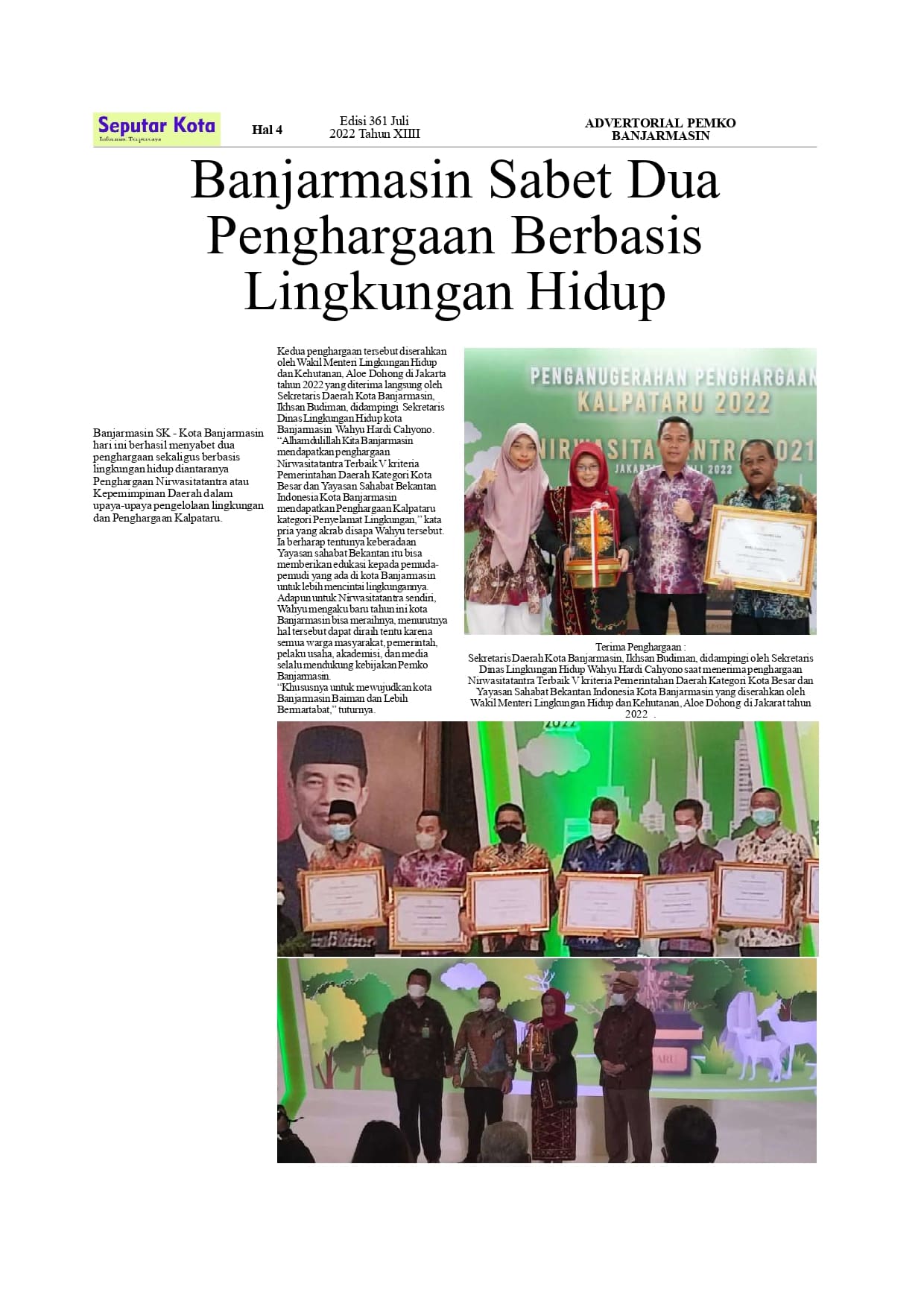 Seputar Kota  Hal4 Juli 2022 Bln ke  2