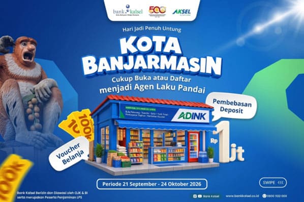 Bank Kalsel Tebar Promo Spesial Agen Laku Pandai, Semarakan Hut ke-500 Kota Banjarmasin